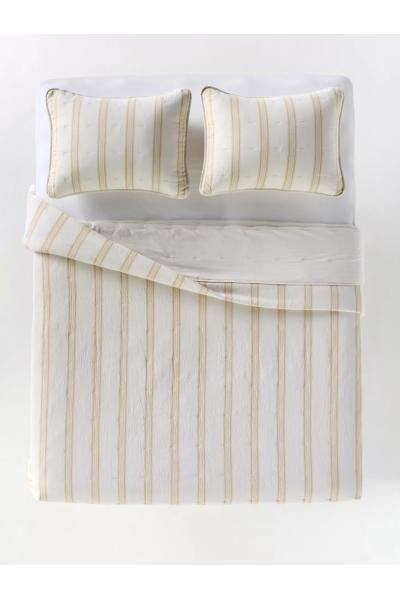 Linen Cotton Yarn Dyed Quilt Yellow